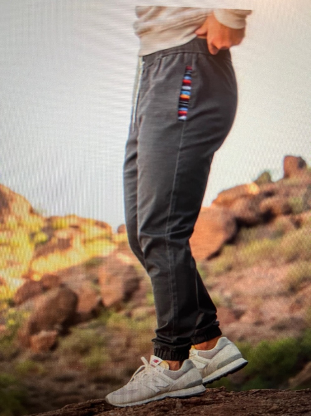 WOWIE Joggers Gray w/ Aztec Men's Large Tall